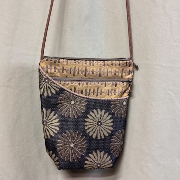 Maruca Crossbody Bag – Handmade in Boulder, CO – Rare Gold/Green Cast Floral Pat - Picture 2 of 7